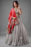 The Imperial Silver Tissue Pleated Lehenga with Coordinated Zardosi Blouse and Handcrafted Gaji Bandhej Patchwork Dupatta