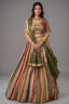 Multi Colored Tissue Silk Lehenga with Embellished Metal Work Blouse