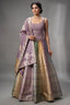 Multi-Tone Shaded Tissue Woven Lehenga Skirt with Lavender Hand-Embroidered Silk Corset Blouse