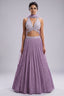 Lilac Chinon Chiffon Silk Lehenga with Embroidery