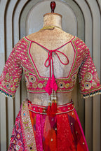 Multi Colored Silk Traditional Patola Lehenga with Handwork