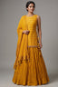 Yellow Chiffon Silk Lehenga with Bandhej Long Top