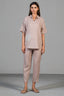 Dusty Rose Pink Linen Bead Work Co-Ord Set