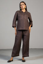 Brown Linen Co-Ord Set