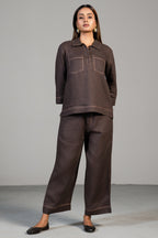 Brown Linen Co-Ord Set