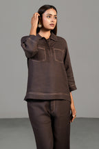 Brown Linen Co-Ord Set