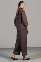 Brown Linen Co-Ord Set