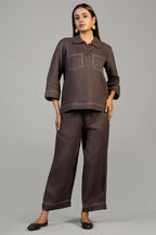 Brown Linen Co-Ord Set