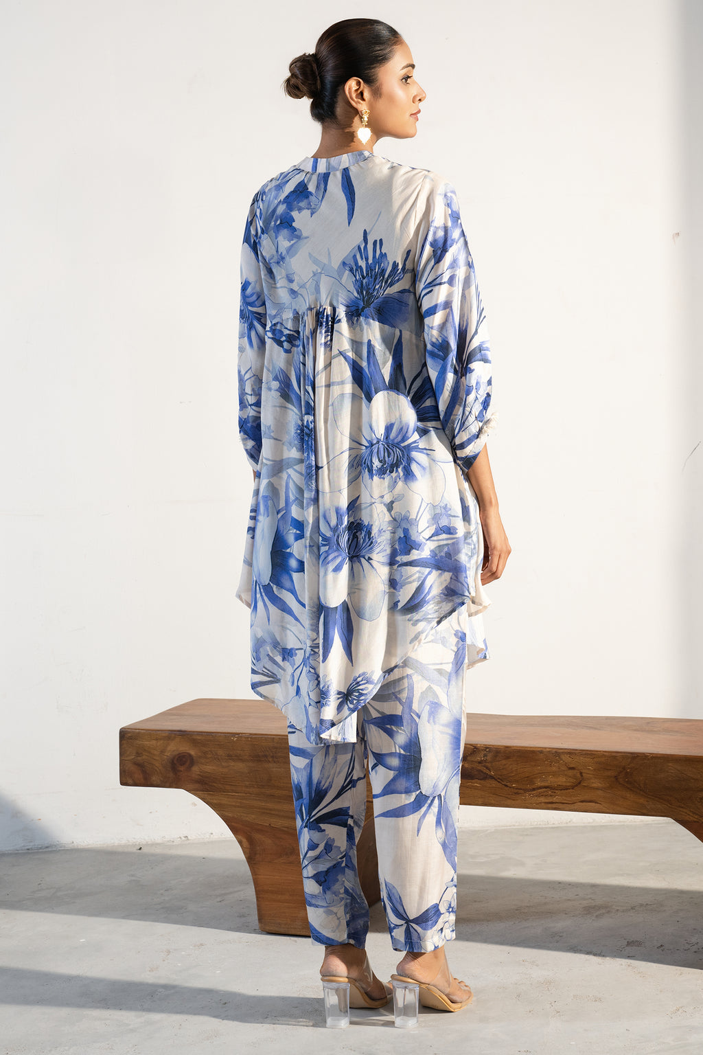 Off White Muslin Silk Printed Co-Ord Set