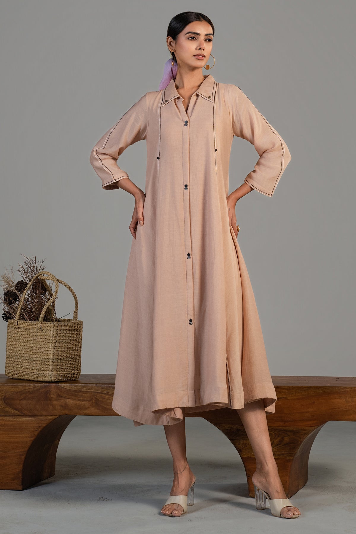 Pink Cotton Silk Dress