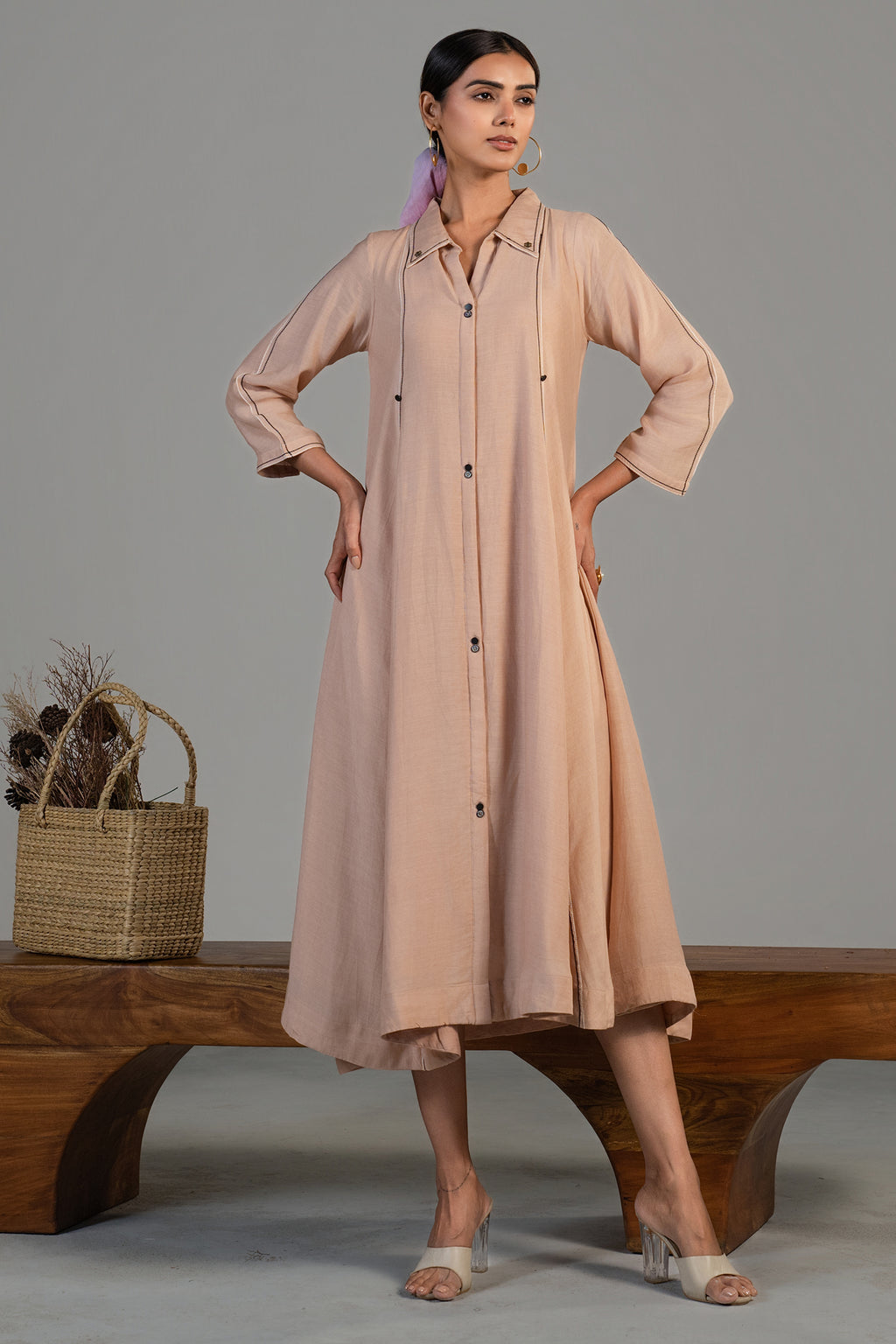 Pink Cotton Silk Dress