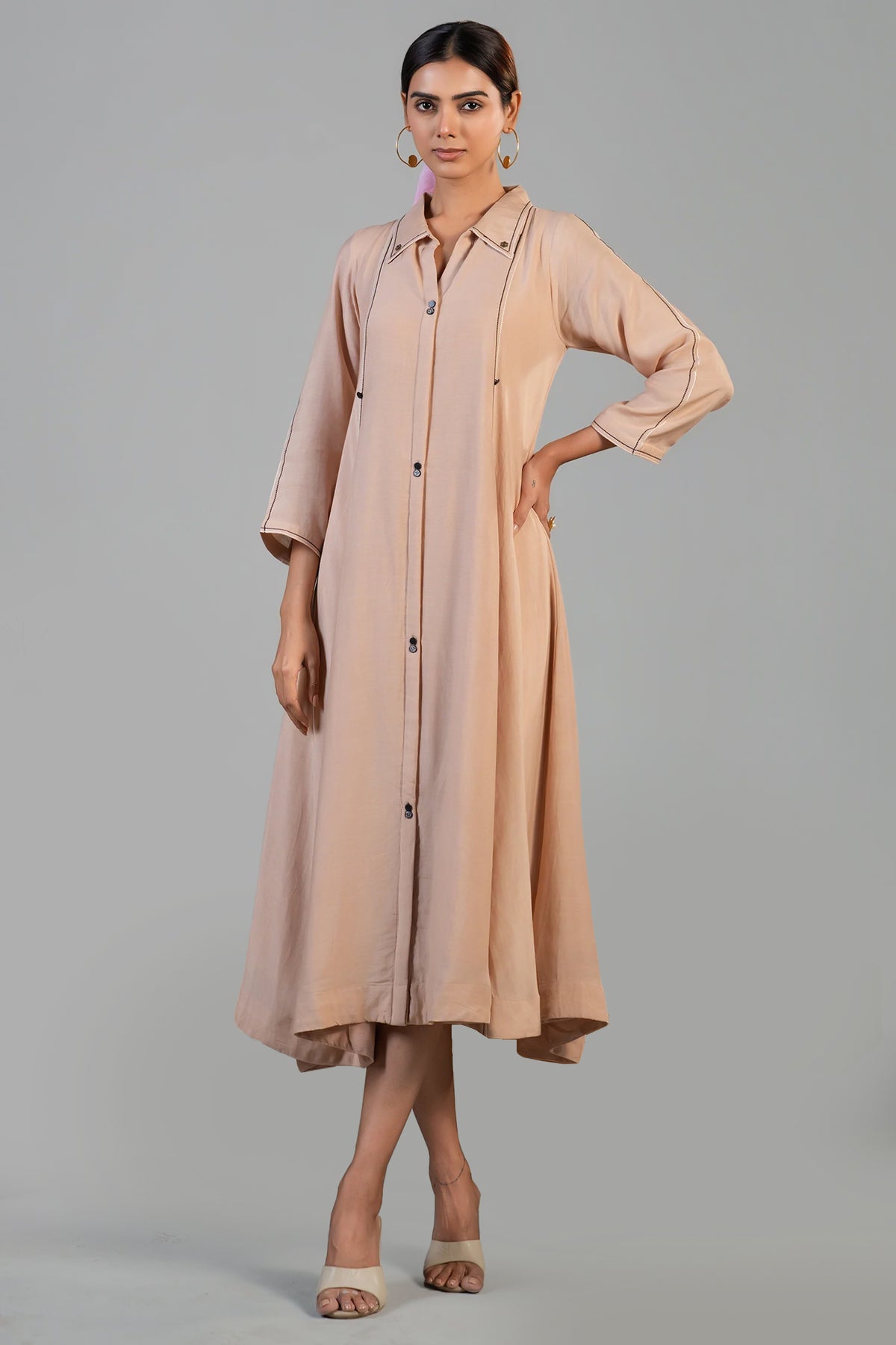 Pink Cotton Silk Dress