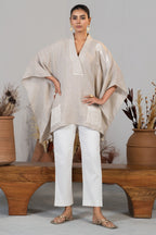 Ivory Jute Embroidered Kaftan Set