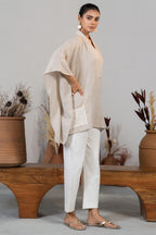 Ivory Jute Embroidered Kaftan Set