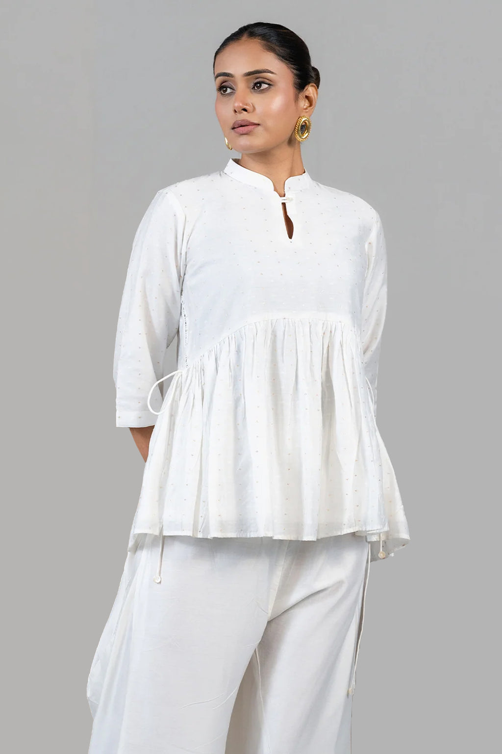 Ivory White Soft Cotton Co-Ord Set