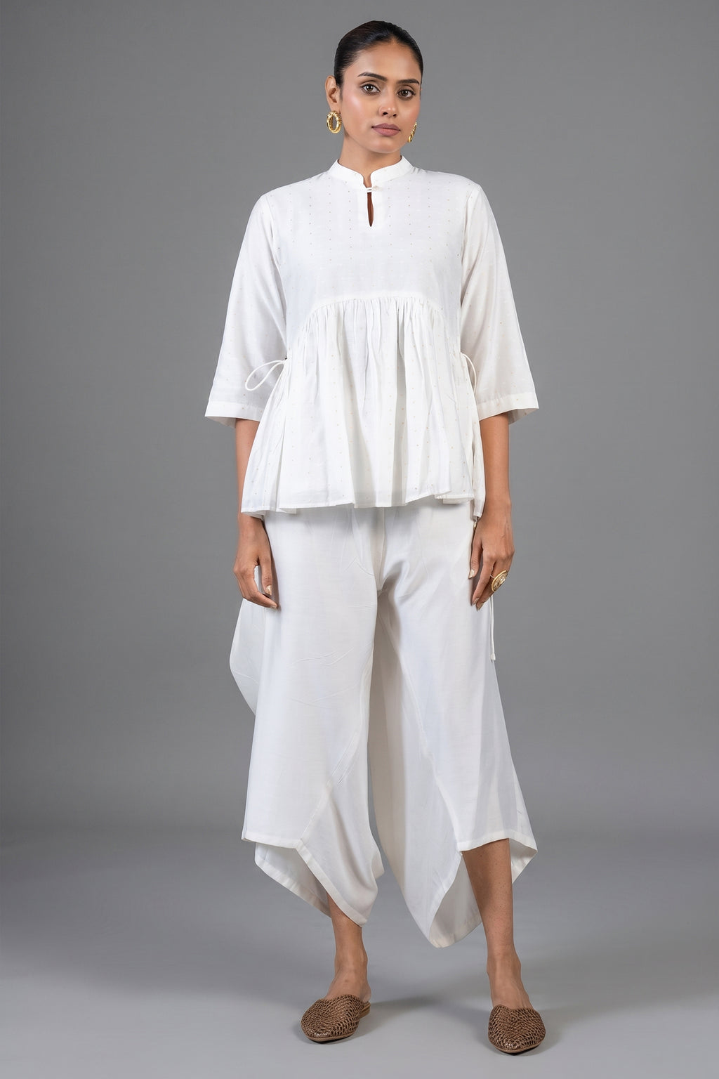 Ivory White Soft Cotton Co-Ord Set