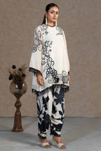 Ivory Cream Linen Floral Printed Co-Ord Set