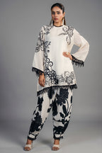 Ivory Cream Linen Floral Printed Co-Ord Set