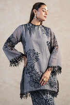 Grey Linen Floral Printed Co-Ord Set