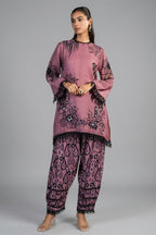 Dusty Pink Linen Floral Printed Co-Ord Set