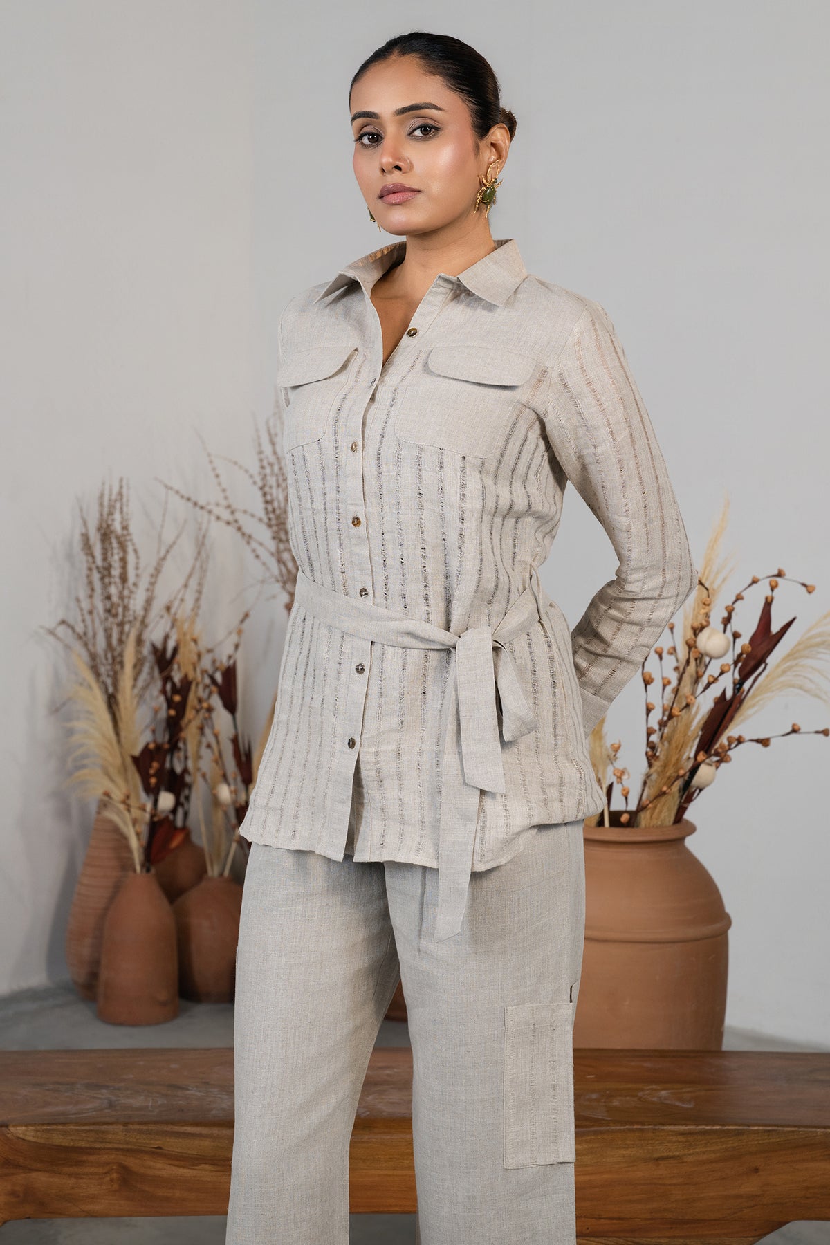 Grey Linen Co-Ord Set