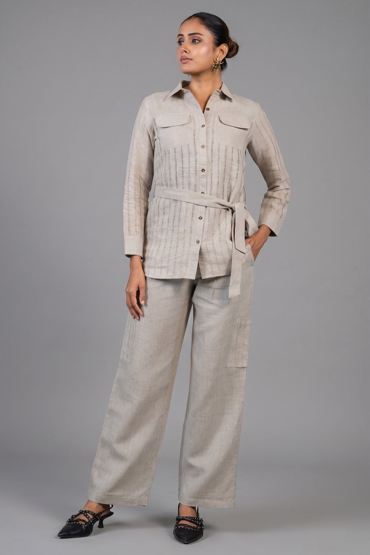 Grey Linen Co-Ord Set