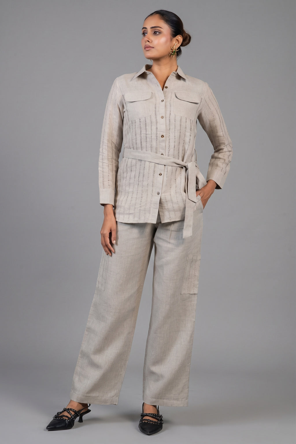Grey Linen Co-Ord Set