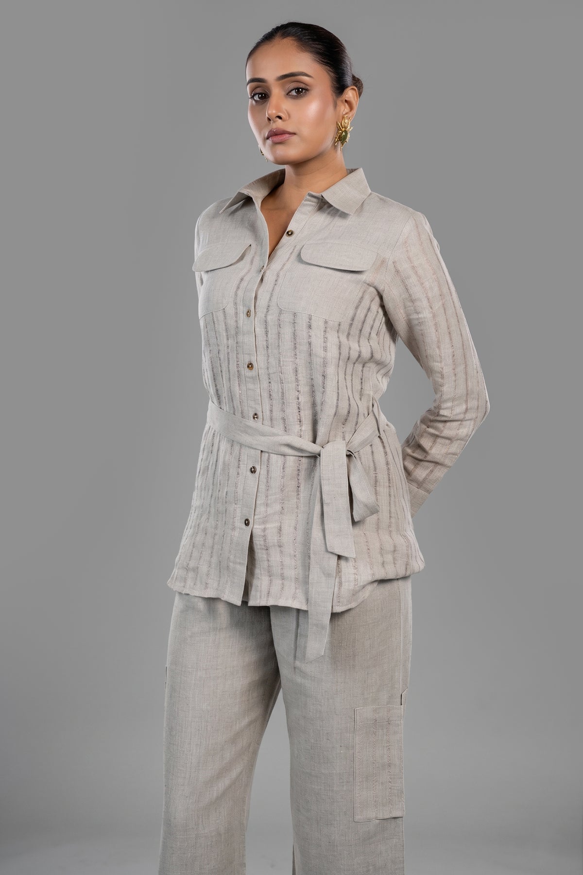 Grey Linen Co-Ord Set