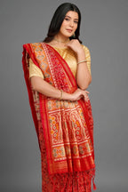 Red Traditional Patola Woven Saree in Silk