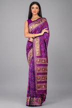 Violet Purple Traditional Patola Woven Saree in Silk