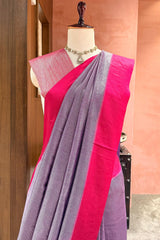 Purple and Pink Modal Silk Saree