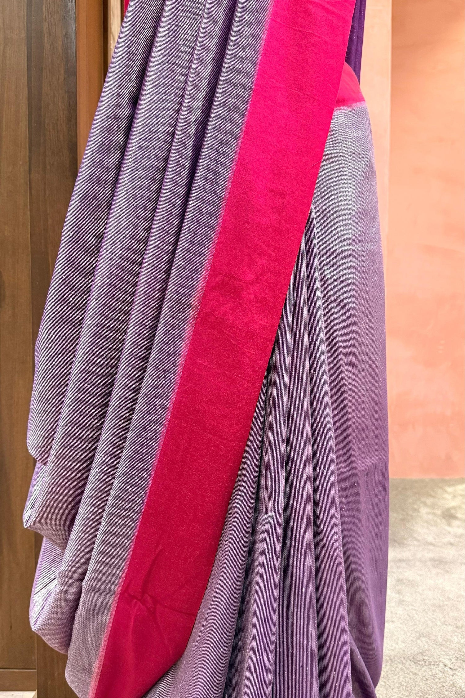 Purple and Pink Modal Silk Saree
