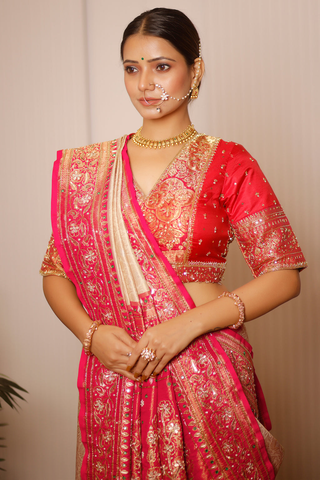 Cream Uppada Silk All Over Woven Traditional Saree