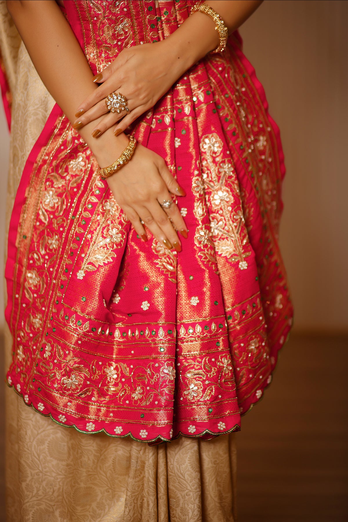 Cream Uppada Silk All Over Woven Traditional Saree