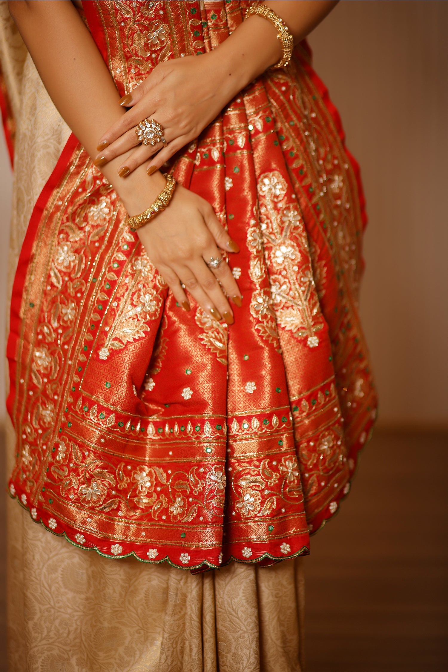 Cream Uppada Silk All Over Woven Traditional Saree
