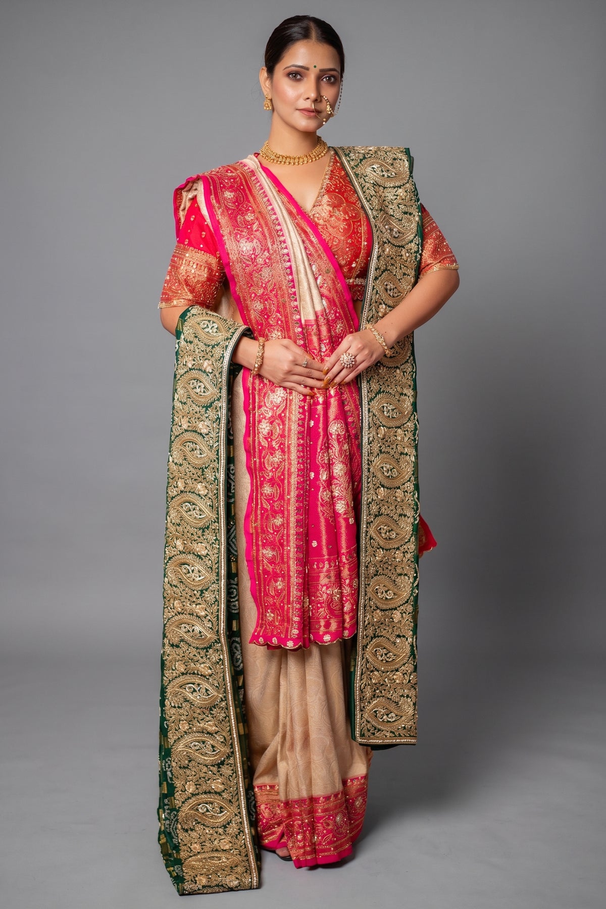 Cream Uppada Silk All Over Woven Traditional Saree