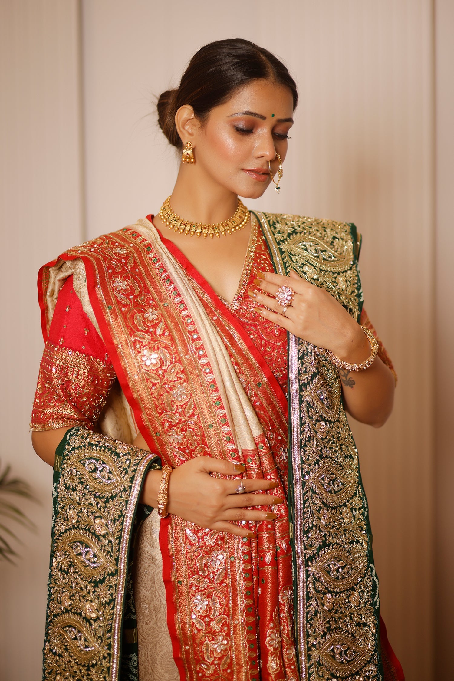 Cream Uppada Silk All Over Woven Traditional Saree