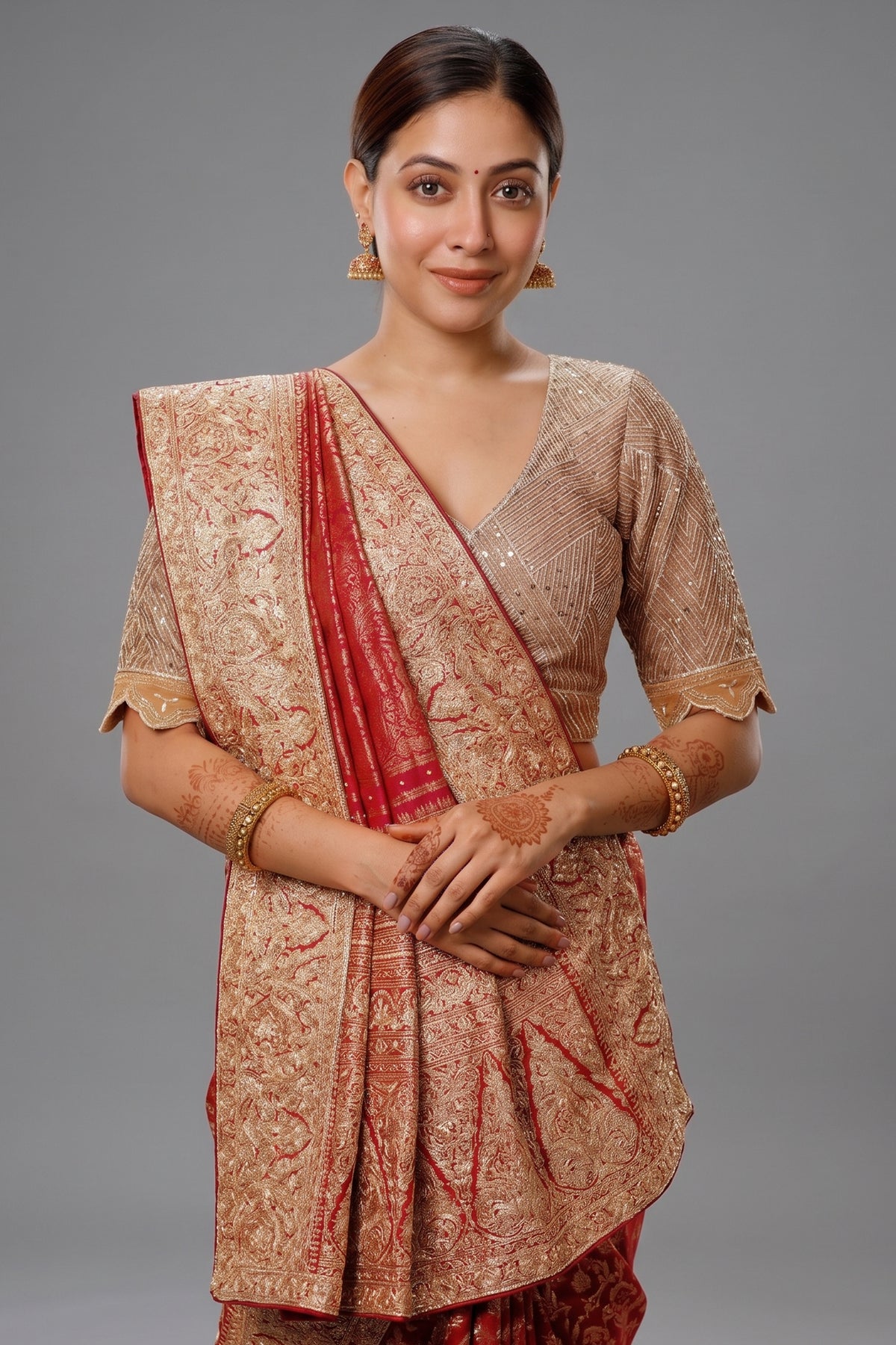 Magenta Kanchipuram Silk Traditional All Over Woven Saree with Handworked Border and Pallu