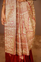 Magenta Kanchipuram Silk Traditional All Over Woven Saree with Handworked Border and Pallu
