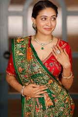 Maroon and Multi Colored Gaji Silk Traditional Gharchola Saree