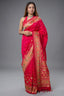 Pink Banarasi Semi Silk Woven Saree with Patola Border and Pallu