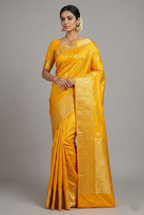 Yellow Kanchipuram Tissue Woven Saree