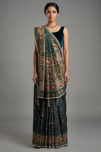 Green Silk Traditional Woven Patola Saree with Cutdana and Beads Work