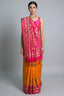 Orange Art Silk Saree with Patola Border and Contrast Pallu