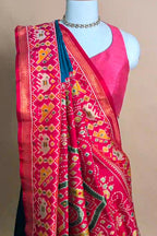 Rama Blue Art Silk Saree with Patola Border and Contrast Pallu