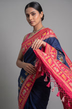 Blue Art Silk Patola Woven Saree