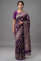Purple Art Silk Woven Patola Saree