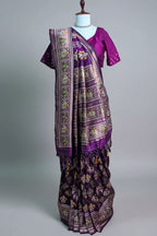 Purple Art Silk Woven Patola Saree
