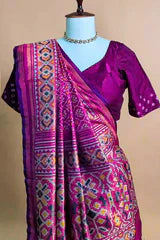 Magenta Art Silk Patola Saree