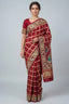 Maroon Gaji Silk Traditional Checks Gharchola Saree with Heavy Embroidered Pallu